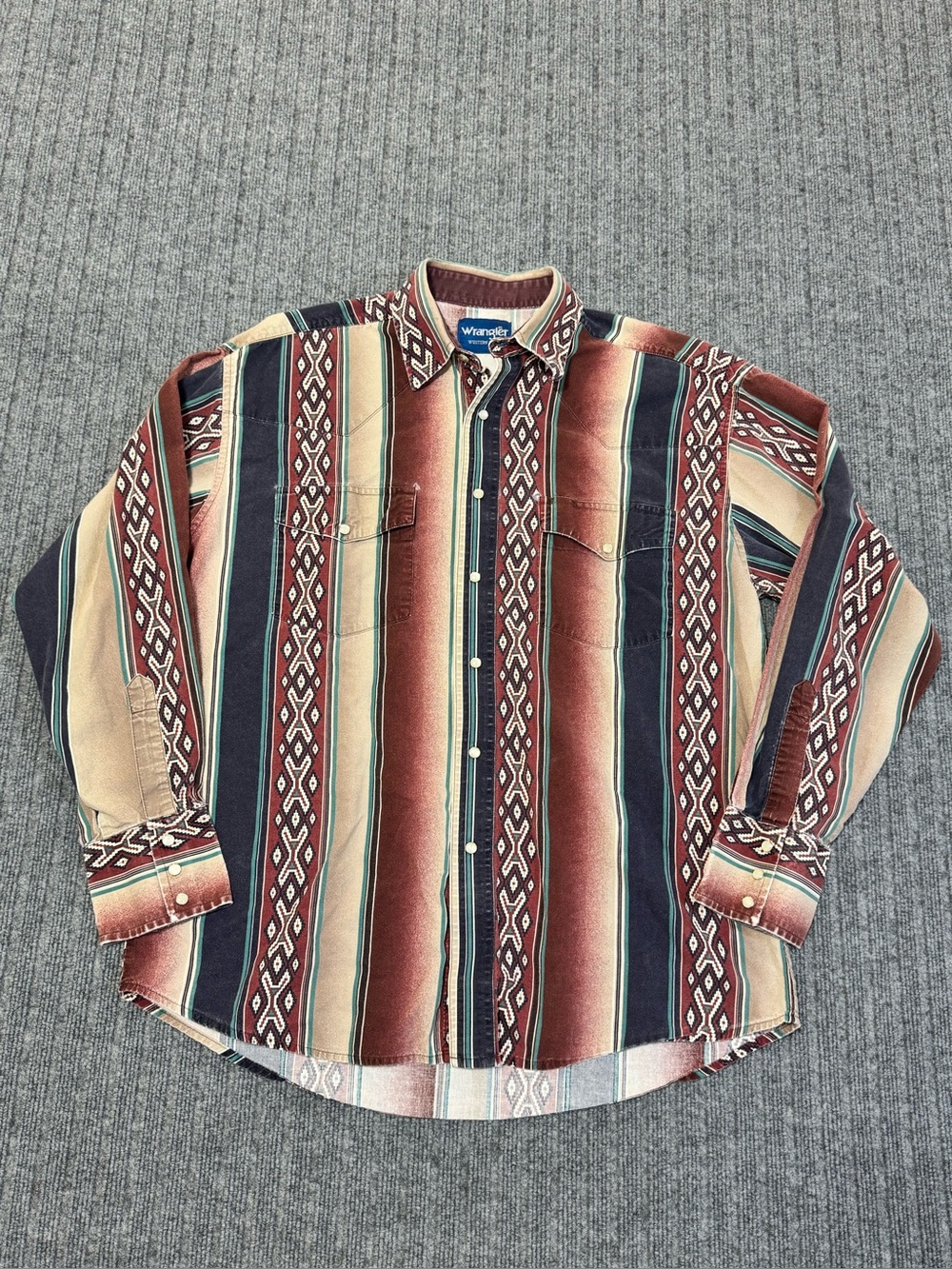 Vintage Wrangler Aztec Pearl Snap XL